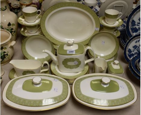 A Royal Doulton Sonnet pattern dinner and tea service for six comprising plates, salad plates, side plates, bowls, vegetable 