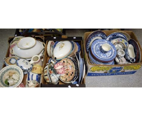 Ceramics - tableware, Victorian and later including Mason's Regency, William Ridgway, Royal Worcester, blue and white, etc, q