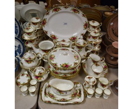 An extensive collection of Royal Albert Old Country Roses, to include six dinner plates, bowls, side plates, seven cups and s