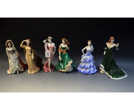A Royal Worcester figure, Ladies of Literature, Cathy; another, similar, Lorna; a Royal Worcester figure, The Rose of Camelot