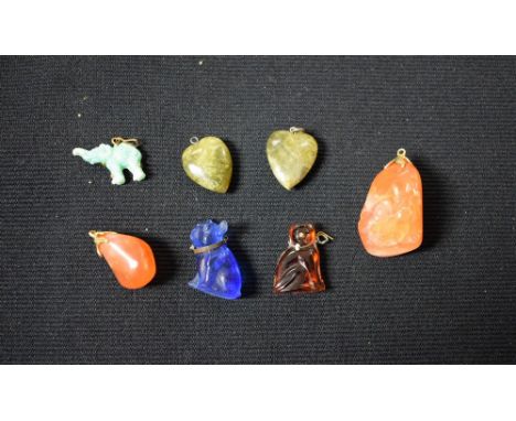 A vintage 1930s Bohemian blue glass charm cracker jack or Christmas cracker novelty, as a bull dog;  others cat, elephant;  a