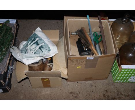 Two boxes of various hand tools