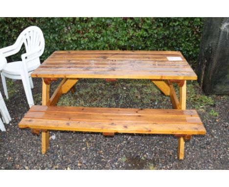 A picnic bench