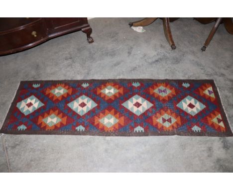 An approx. 6'6" x 2' Maimana Kelim runner 