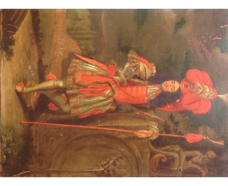 Circle of Jan Thomas van Yperen (1617-1678) 
A portrait of Leopold I in decorative military dress, standing by a fountain wit