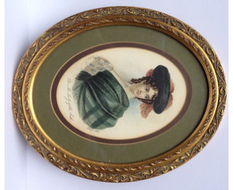 Mary Anne Criddle,  A.O.W.S. (Née Alabaster, British, 1805-1880):
'Ellen, Lady of the Lake', watercolour, titled, signed with
