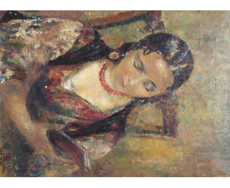 Clara Klinghoffer (British, 1900-1972):
Portrait of a lady reading, oil on canvas, signed lower right & dated December 1930, 
