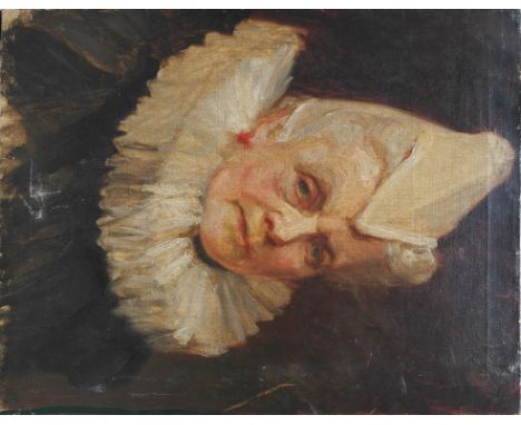 Follower of Francisco de Goya y Lucientes (Spanish, 1746-1828):
Portrait of a lady, oil on canvas, H 51 x W 40 cm, unframed 