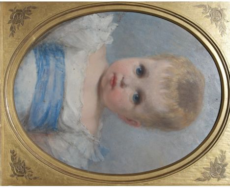 Kate Bisschop-Swift (1834-1928):
Portrait of a child, oil on panel, signed & dated 1881, H 38 x W 29 cm, inscribed & labelled