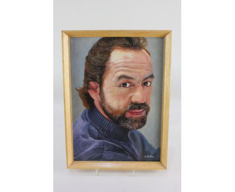 S. Willey (contemporary), portrait of the actor Robert Lindsay, oil on board, signed, 29cm by 21cm