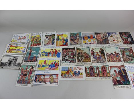 A small collection of colour and black and white postcards, mostly humorous, to include Pedro, Irwin, and Davo, and continent