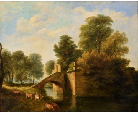 attributed to Ramsay Richard Reinagle RA (British,1775-1862), Queen Mary's Bower, Chatsworth Park oil on canvas, attributed t