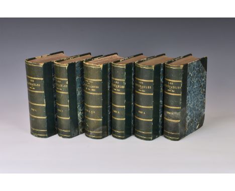 Hugo, Victor, Les Miserables, in five volumes 1-5, published Albert Locroix, Brussels 1862, half calf with marbled boards, gi