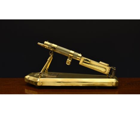 First World War Trench Art - Royal Irish Rifles Vickers machine gun on coffin base - Battle of the Somme Thiepval Wood intere