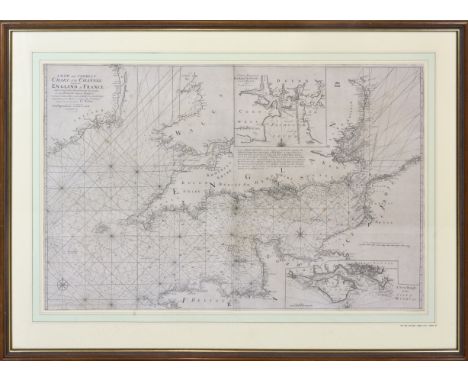 Halley, Dr. Edmund - A New and Correct Chart of the Channel Between England and France, c.1764, a large uncoloured engraved s