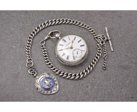 A Victorian silver open face pocket watch, key wind, fusee lever silver pocket watch by William Hammon, Chester, 1880, the wh