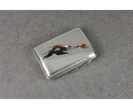 An Austrian silver and enamel cigarette case, mark of Georg Adam Scheid, Vienna, circa 1880, with additional German control m