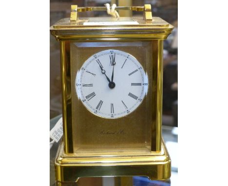 A 20th century brass carriage clock, Richard & Cie