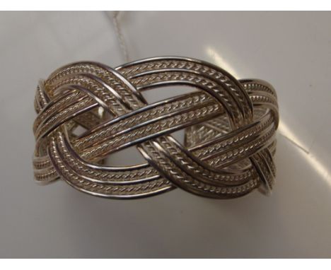 Silver weave effect bangle