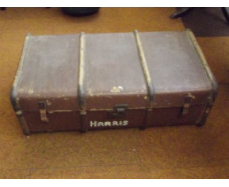 Vintage wooden bound travelling trunk