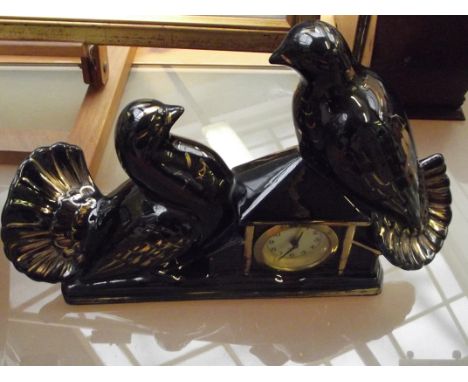 Ceramic clock with two doves