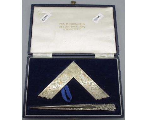 Elizabeth 11 silver Province of Yorkshire Masonic Order of the Secret Monitor presentation Square and Compass to W.Bro.T.J.Ty