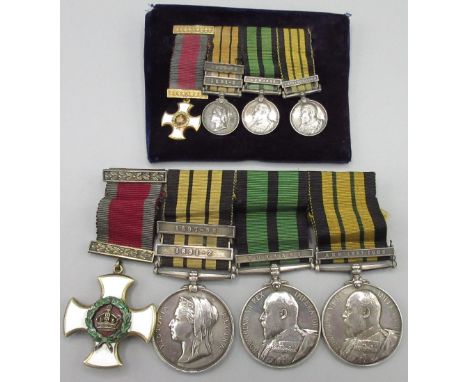 Victorian D.S.O Group of four medals, awarded to Major H.D Carleton, West India Regiment. Comprising of, Distinguished Servic