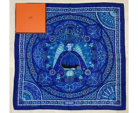 Hermes silk scarf, 'Lumières de Paris', designed by Natsuno Hidaka c2006, inspired by Parisian cathedrals' stained glass wind