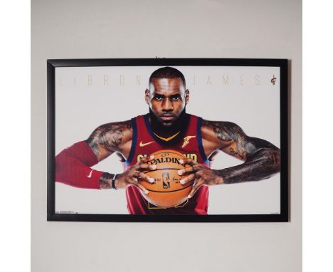 Official Trends International NBA wall poster featuring LeBron James during his time with the Cleveland Cavaliers. The image 