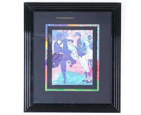 Vibrant color serigraph by renowned American artist Leroy Neiman, titled Leo and the Umpire. Known for his energetic depictio