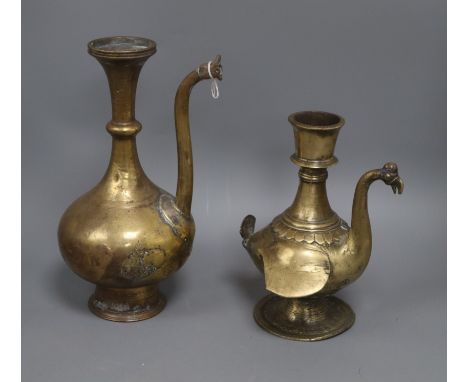 Two 18th / 19th century bronze ewers