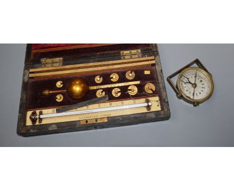 A Victorian Lumley &amp; Co hygrometer and a compass