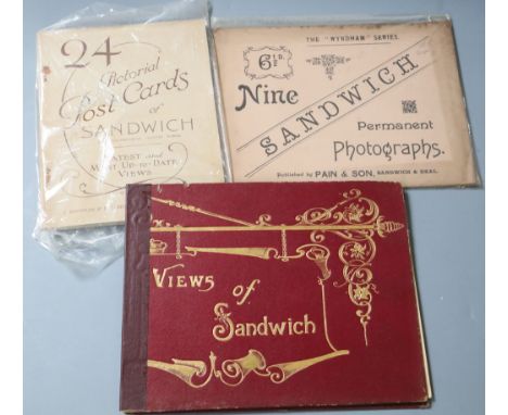 SANDWICH: 3 late 19th century photographic albums:- Views of Sandwich - 19 views, T.F. Paine, Sandwich24 Pictorial Post Cards