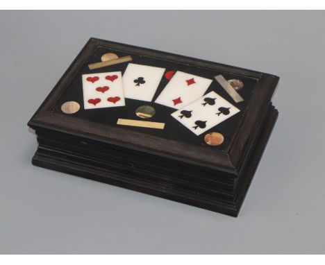 A pietra dura playing card box