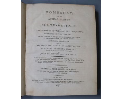 Henshall, Samuel and Wilkinson, John - Domesday, or an actual survey of South - Britain, by the Commissioners of William the 