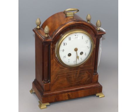An Edwardian inlaid mantel clock