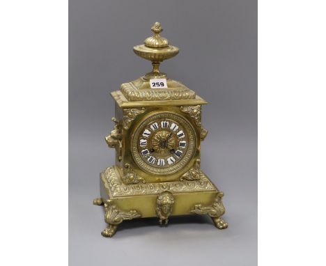 A French gilt metal mantel clock height 36.5cm