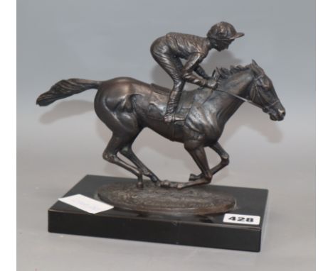 David Cornell. A bronze group 'Champion Finish' 1985
