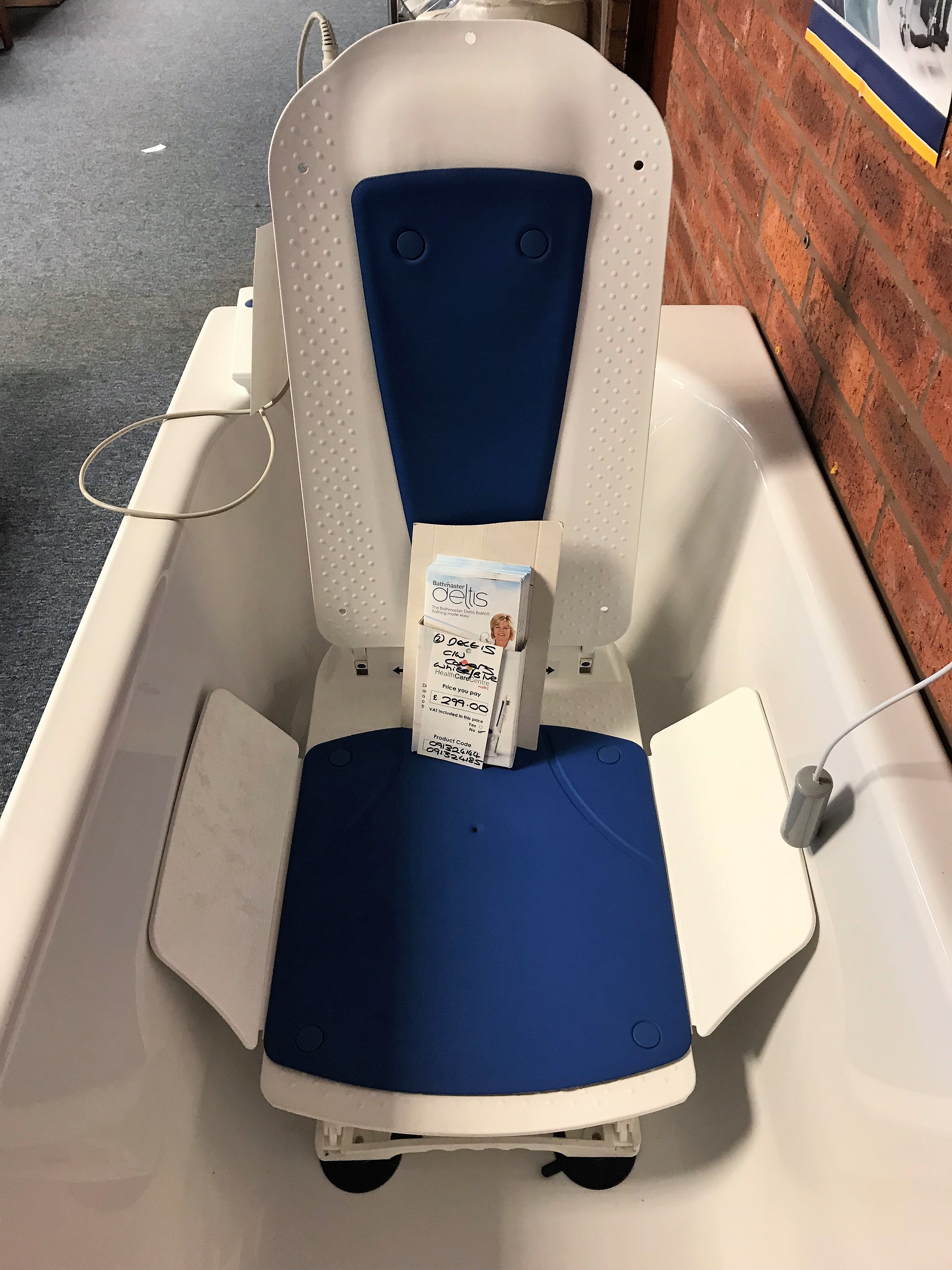 A Bathmaster Deltis Electric Bath Lift with Display Bath.