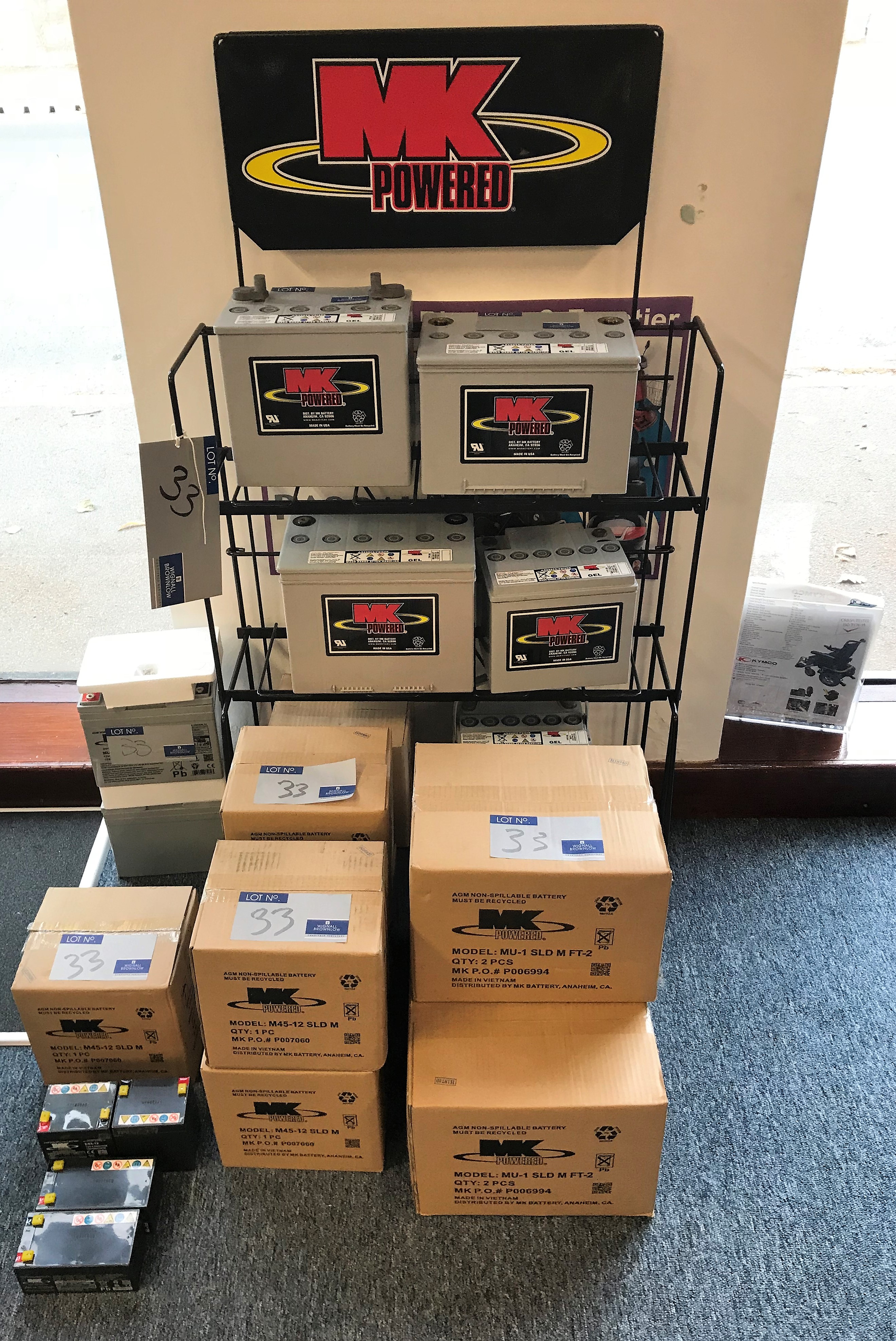 The MK Powered Batteries 8 x MU1SLD MFT2 (6 boxed); 6 x M4512SLD M