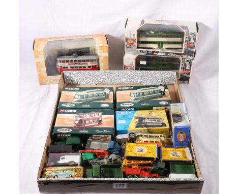 Dinky Toys 152 Triumph 1300 boxed, Matchbox No2 and No3 boxed, seven Corgi trams boxed, etc.&nbsp; 