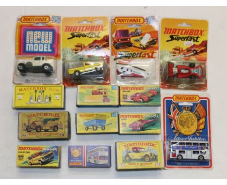 Matchbox Toys 1-75 series models including Rolamatis 39 Clipper, 57 Wild Life Truck and 69 Turbo Fury, 16 Case Tractor, 40 Ha