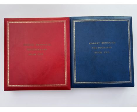 2 albums tilted Robert Browning photographs book 1/2 including portrait photos and prints of RB, RBB and EBB. Including signe