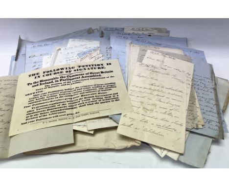 A collection of 200 + letters and correspondence relating to the 1850 Peace society, seeking signatures for a petition from M
