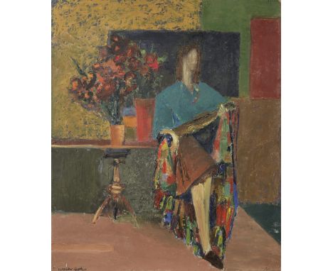 Walter Whall Battiss (South African, 1906-1982)Portrait of a Lady signed 'Walter Battiss' (lower left)oil on board61 x 51cm (