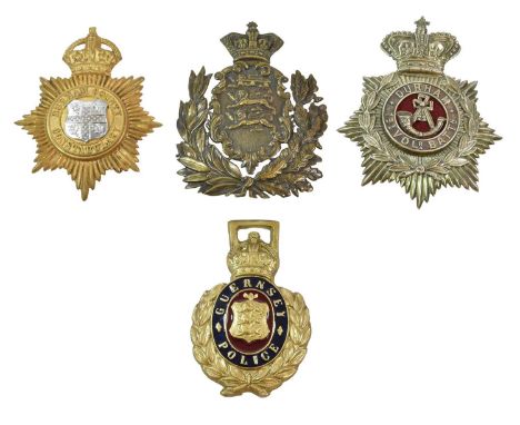 A Duke of Lancaster's Own Yeomanry Helmet Plate, in die stamped brass with QVC over wreath and coat of arms, with three fixin