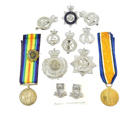 Twelve Various Police Badges, in chromium plate, including a Victorian Hertfordshire Constabulary cap badge, a pre-1953 Linco