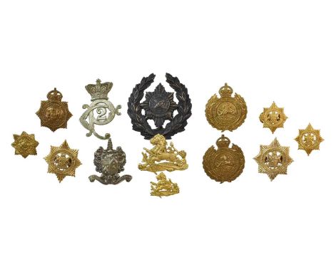 A Cape Police No.2 Division Cap Badge, in die stamped white metal with QVC over CP2 monogram; a British South African Rhodesi