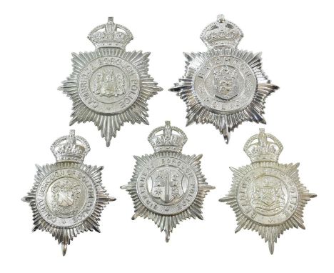 A Cambridge Borough Police Helmet Plate and a Brighton Police Helmet Plate, each in die stamped chromium plated white metal w