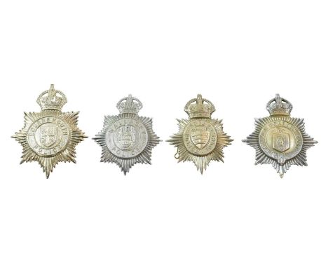 A Dover Police Force Helmet Plate, of two part construction in die stamped white metal with King's crown over star, circlet a